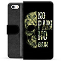 iPhone 5/5S/SE Premium Lompakkokotelo - No Pain, No Gain