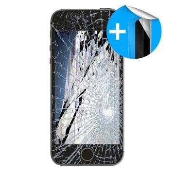 iPhone 5S LCD-näytön korjaus ja Panssarilasi - Musta