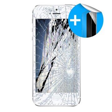 iPhone 5S LCD-näytön korjaus ja Panssarilasi - Valkoinen