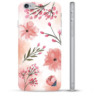iPhone 6 / 6S TPU Suojakuori - Vaaleanpunaiset Kukat