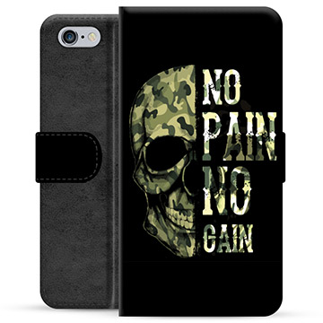 iPhone 6 / 6S Premium Lompakkokotelo - No Pain, No Gain