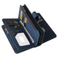 iPhone 6/7/8/SE (2020)/SE (2022) Flip Cover -suojus, jossa on hihna, lompakko- ja korttipidikkeet - sininen