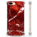 iPhone 7 Plus / iPhone 8 Plus Hybrid Suojakuori - Punainen Marmori