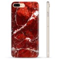 iPhone 7 Plus / iPhone 8 Plus TPU Suojakuori - Punainen Marmori