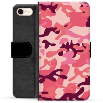 iPhone 7/8/SE (2020)/SE (2022) Premium Lompakkokotelo - Pinkki Maastokuviointi