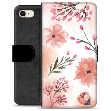 iPhone 7/8/SE (2020) Premium Lompakkokotelo - Vaaleanpunaiset Kukat