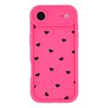iPhone Air Sydänkuvioinen iskunkestävä TPU-kotelo kohoreunoilla - Kuuma Pinkki