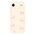 iPhone Air Tyylikäs iskunkestävä TPU-kotelo korotetuilla reunoilla - Valkoinen / Rusetti