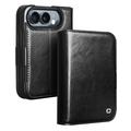 iPhone Duo Qialino Classic Lompakkomallinen Nahkakotelo - Musta