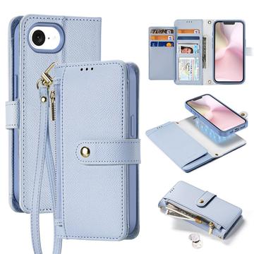 iPhone 16e Dux Ducis Lawa lompakko nahkakotelo magneettikannella - Vauvan sininen