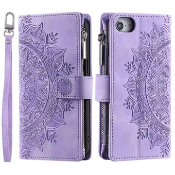 iPhone 16e Mandala Series Lompakkokotelo - Violetti