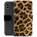 iPhone X / iPhone XS Premium Lompakkokotelo - Leopardi