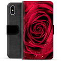 iPhone X / iPhone XS Premium Lompakkokotelo - Ruusu