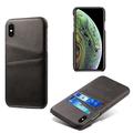 iPhone X/XS KSQ Päällystetty Muovikotelo Korttitaskuilla - Musta