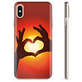 iPhone X / iPhone XS TPU Suojakuori - Sydän Siluetti