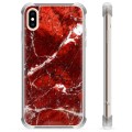 iPhone XS Max Hybrid Suojakuori - Punainen Marmori