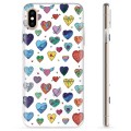 iPhone X / iPhone XS TPU Suojakuori - Sydämet