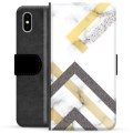 iPhone X / iPhone XS Premium Lompakkokotelo - Abstraktin Marmori