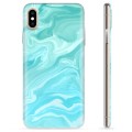 iPhone X / iPhone XS TPU Suojakuori - Sininen Marmori