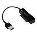 LogiLink AU0012A USB 3.0 - 2.5" SATA-sovitin - Musta
