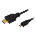 LogiLink HDMI-kaapeli Ethernetillä - HDMI uros -> Micro HDMI uros - 1m - Musta