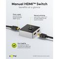 Goobay Manuaalinen 2.0 HDMI Kytkin 2 - 1 - Harmaa