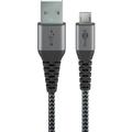 Goobay MicroUSB / USB-A kaapeli - 0.5m - Tähtiharmaa / hopea