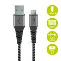 Goobay MicroUSB / USB-A kaapeli - 0.5m - Tähtiharmaa / hopea