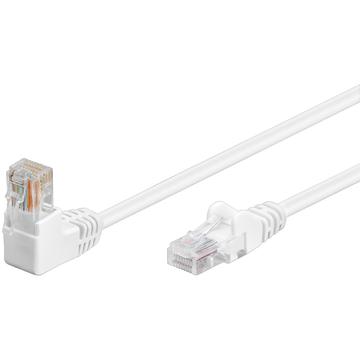 Goobay RJ45 90 Asteen Kulma Verkkokaapeli U/UTP CAT 5e - 3m - Valkoinen