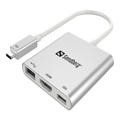 Sandberg USB-C HDMI USB-Telakka - Valkoinen