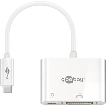 Goobay USB-C - DVI-I / USB-C PD - Valkoinen