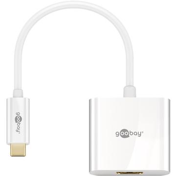 Goobay USB-C - HDMI Sovitinkaapeli - Valkoinen