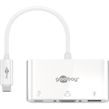 Goobay USB-C - VGA / USB 3.0 & USB-C PD - Valkoinen