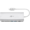 Goobay USB-C - HDMI, USB 3.0, Ethernet, Muistikortinlukija & PD Sovitin - Hopea