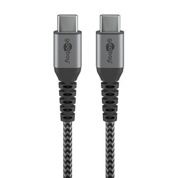 Goobay USB-C/USB-C-kaapeli - 0,5m - tähtiharmaa / hopea