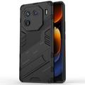 vivo iQOO 12 Pro Armor Series Hybridikotelo Jalustalla - Musta