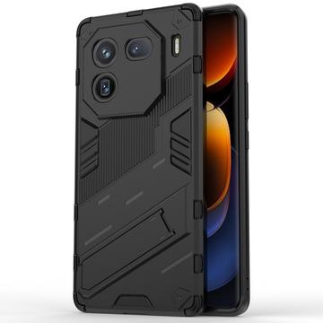 vivo iQOO 12 Pro Armor Series Hybridikotelo Jalustalla - Musta