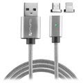 4smarts GravityCord Magneettinen MicroUSB & Lightning Kaapeli - 1m - Harmaa