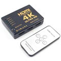 5-in-1 4K Ultra HD HDMI Switcher Kaukosäätimellä - Musta