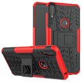 Asus Zenfone Max Pro (M1) Anti-Slip Hybridikotelo Stand-Toiminnolla - Musta / Punainen
