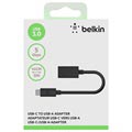 Belkin 3.0 USB-C / USB-A Sovitin - 14cm - Musta