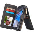 Samsung Galaxy S7 Edge Caseme Monikäyttöinen Lompakkokotelo - Musta
