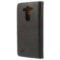 LG G3 Nahkainen Lompakkokotelo (Avoin pakkaus - Erinomainen) - Musta