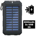 Goobay Outdoor Virtapankki 8.0 / Aurinkolaturi - 8000mAh - Musta