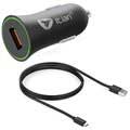 Itian USB C-tyypin Nopea Autolaturi - Musta