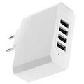 OTB Yleismallinen 4 USB-Seinälaturi - 4.8A - Valkoinen