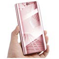 Samsung Galaxy S9 Luxury Mirror View Läppäkotelo - Ruusukulta