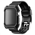 Apple Watch Series 1/2/3 Silikoni Nauha ja Kotelo - 42 mm - Musta