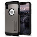 iPhone X / iPhone XS Spigen Tough Armor Suojakotelo - Tummanharmaa
