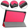 Tri-Fold Sarja Huawei MediaPad T5 10 Läppäkotelo - Kuuma Pinkki